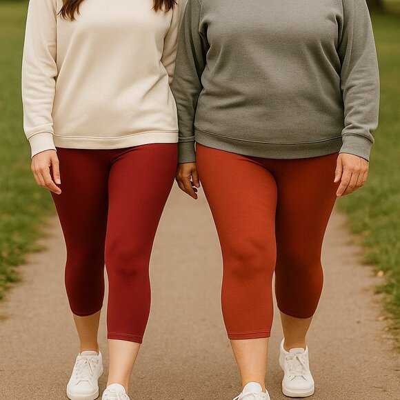 Buttery Soft Burgundy Capris – Plus Size (1 Available) - Picture 1 of 2
